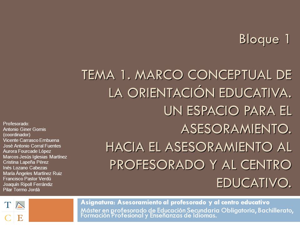 Profesorado: Antonio Giner Gomis (coordinador) Vicente Carrasco Embuena. José Antonio Corral Fuentes.