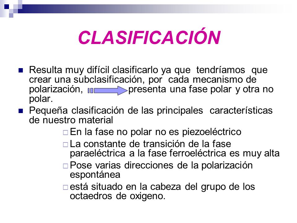 CLASIFICACIÓN