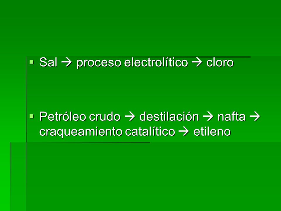 Sal  proceso electrolítico  cloro