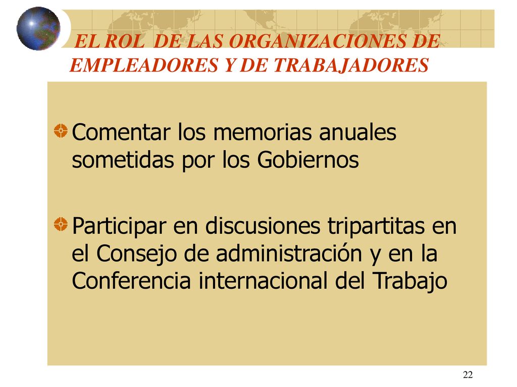 EL ROL DE LAS ORGANIZACIONES DE EMPLEADORES Y DE TRABAJADORES