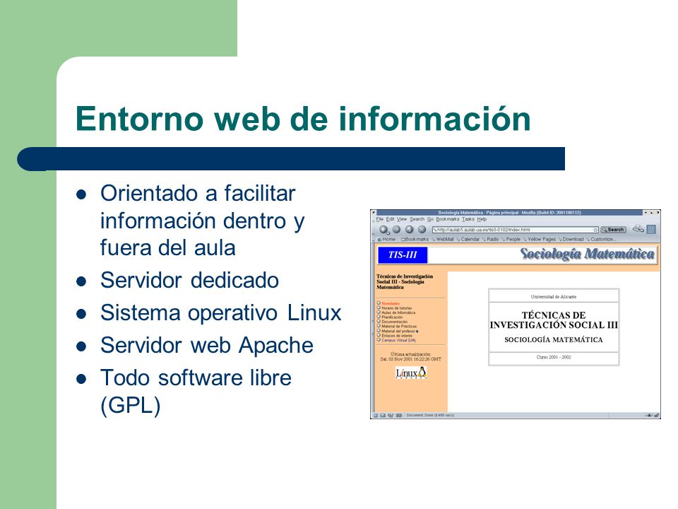 Entorno web de información