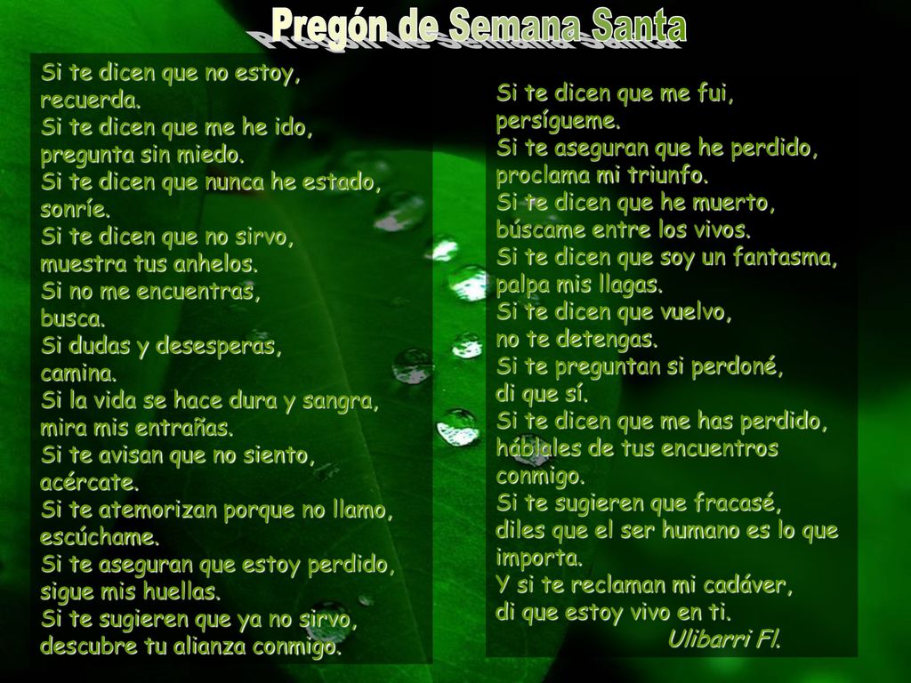 Pregón de Semana Santa Si te dicen que no estoy, recuerda.