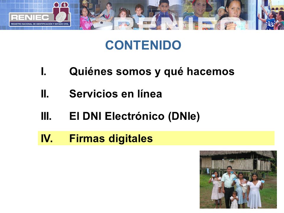 CONTENIDO I. Quiénes somos y qué hacemos II. Servicios en línea