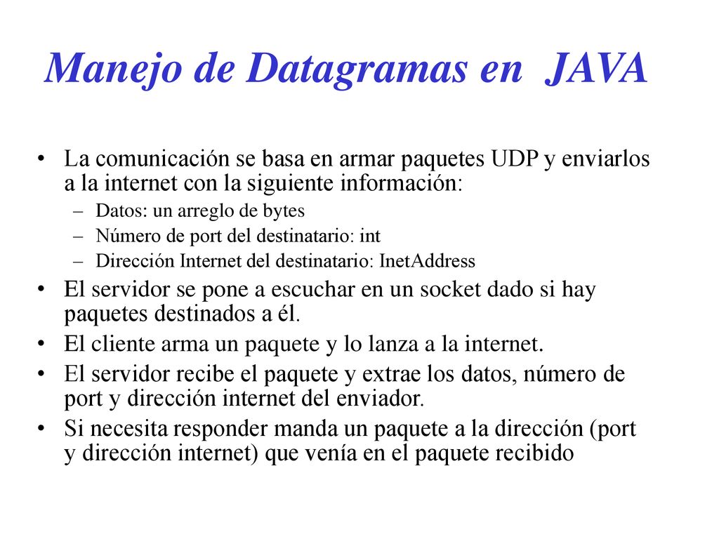 Manejo de Datagramas en JAVA