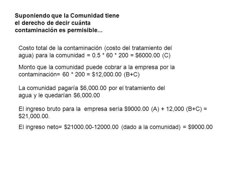 Suponiendo que la Comunidad tiene el derecho de decir cuánta contaminación es permisible...