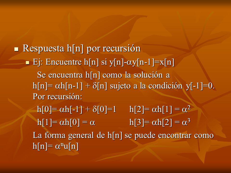 Respuesta h[n] por recursión