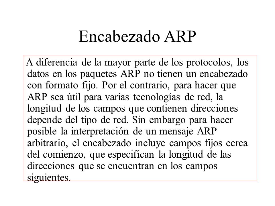 Encabezado ARP