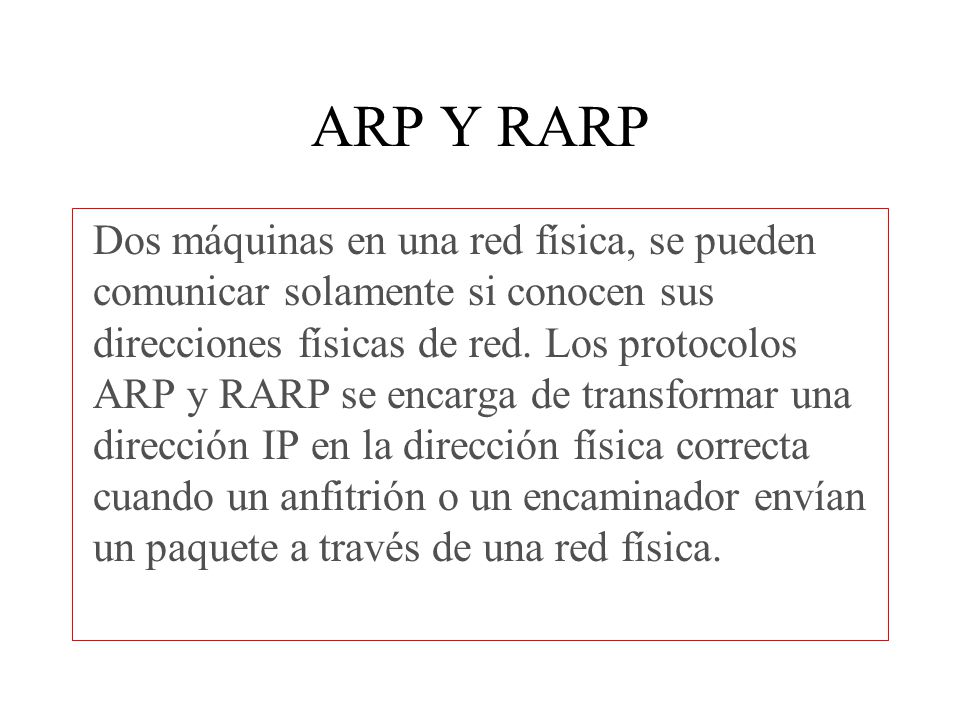 ARP Y RARP