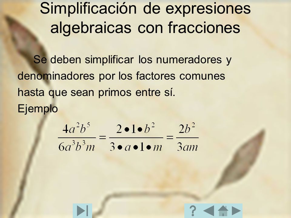 Simplificación de expresiones algebraicas con fracciones
