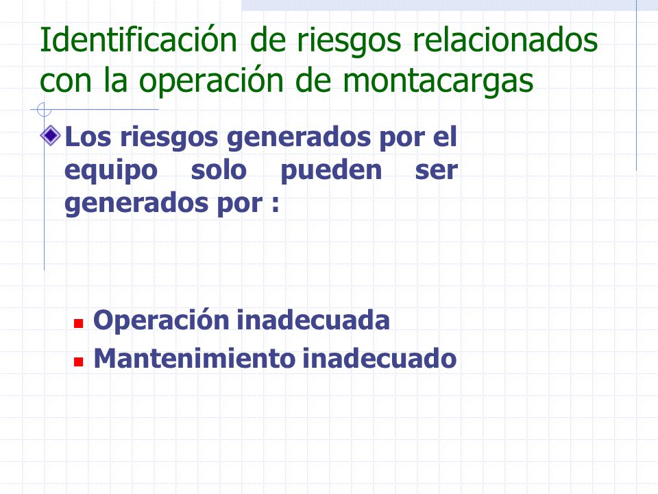 Identificación de riesgos relacionados con la operación de montacargas