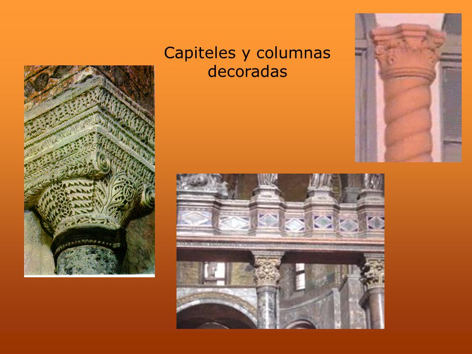 Capiteles y columnas decoradas