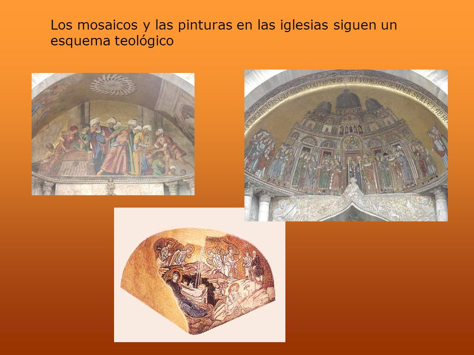 Los mosaicos y las pinturas en las iglesias siguen un esquema teológico
