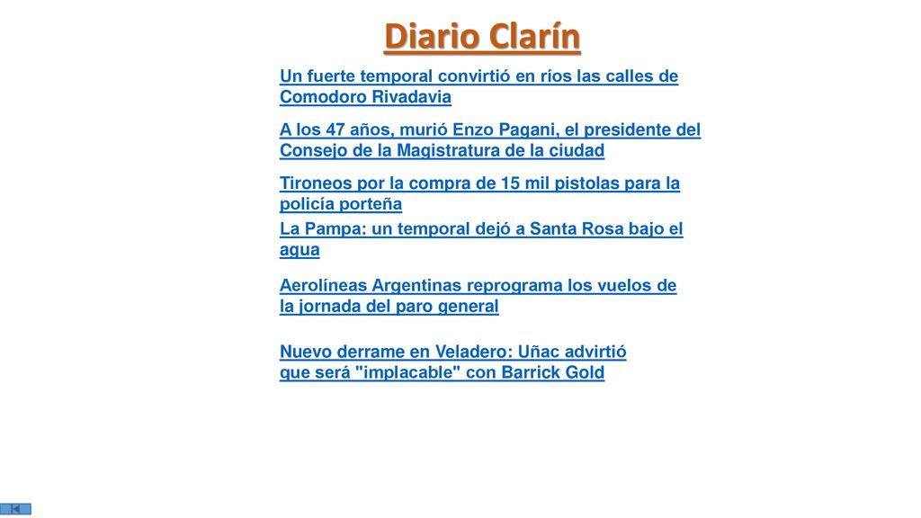 Diario Clarín Un fuerte temporal convirtió en ríos las calles de Comodoro Rivadavia.
