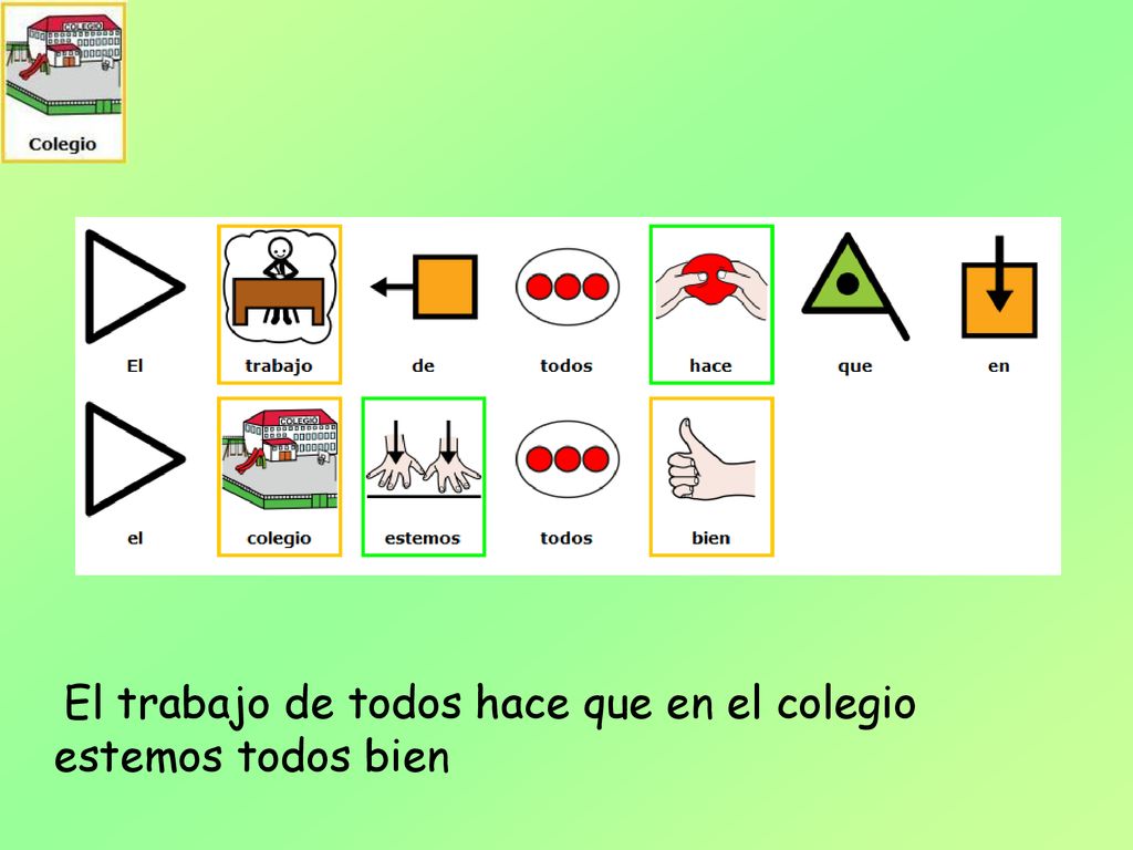 El trabajo de todos hace que en el colegio estemos todos bien