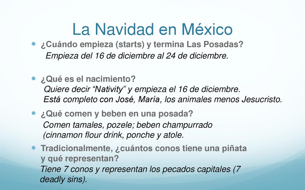 La Navidad en México ¿Cuándo empieza (starts) y termina Las Posadas
