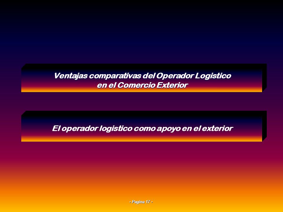 Ventajas comparativas del Operador Logistico en el Comercio Exterior