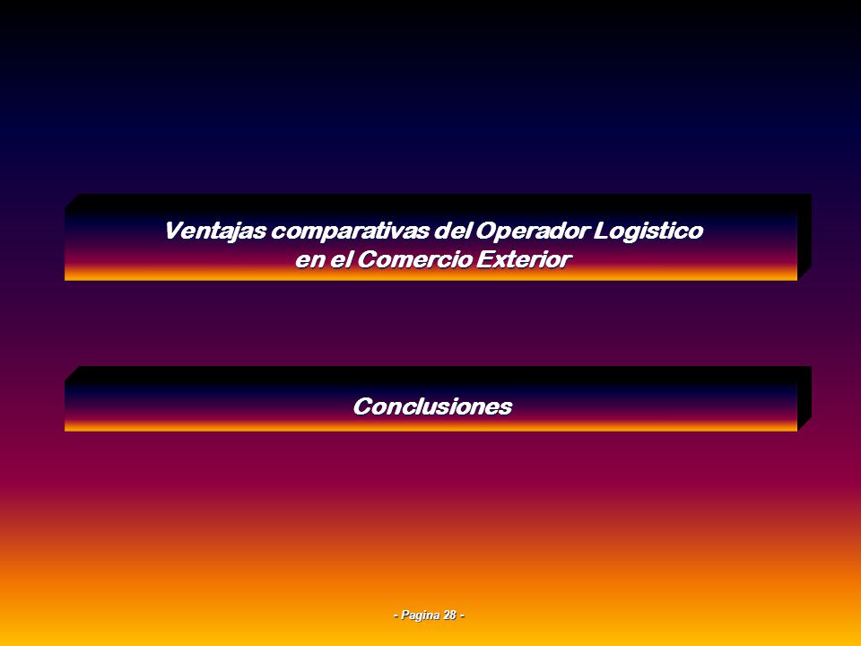 Ventajas comparativas del Operador Logistico en el Comercio Exterior