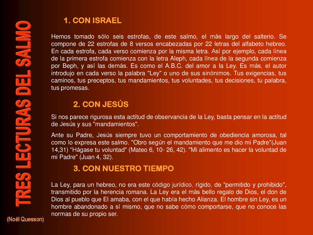 1. CON ISRAEL 2. CON JESÚS 3. CON NUESTRO TIEMPO