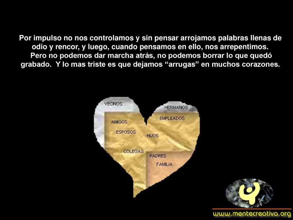 Por impulso no nos controlamos y sin pensar arrojamos palabras llenas de odio y rencor, y luego, cuando pensamos en ello, nos arrepentimos.