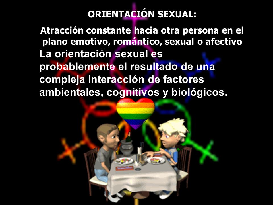 ORIENTACIÓN SEXUAL: Atracción constante hacia otra persona en el plano emotivo, romántico, sexual o afectivo.