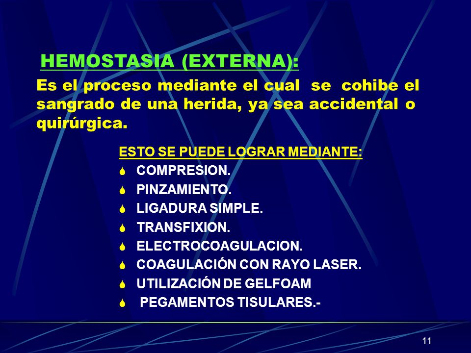 HEMOSTASIA (EXTERNA):