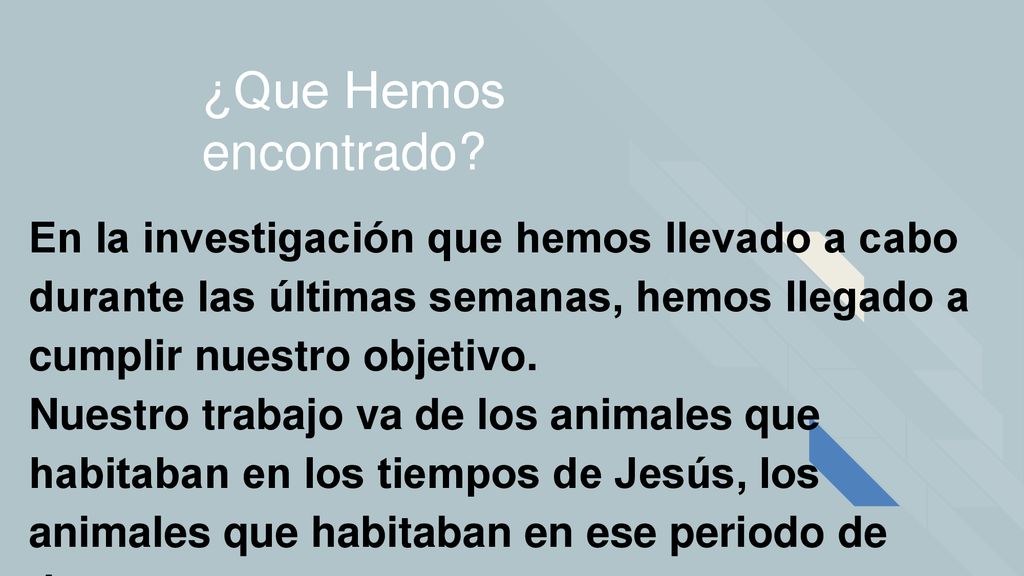 ¿Que Hemos encontrado En la investigación que hemos llevado a cabo durante las últimas semanas, hemos llegado a cumplir nuestro objetivo.