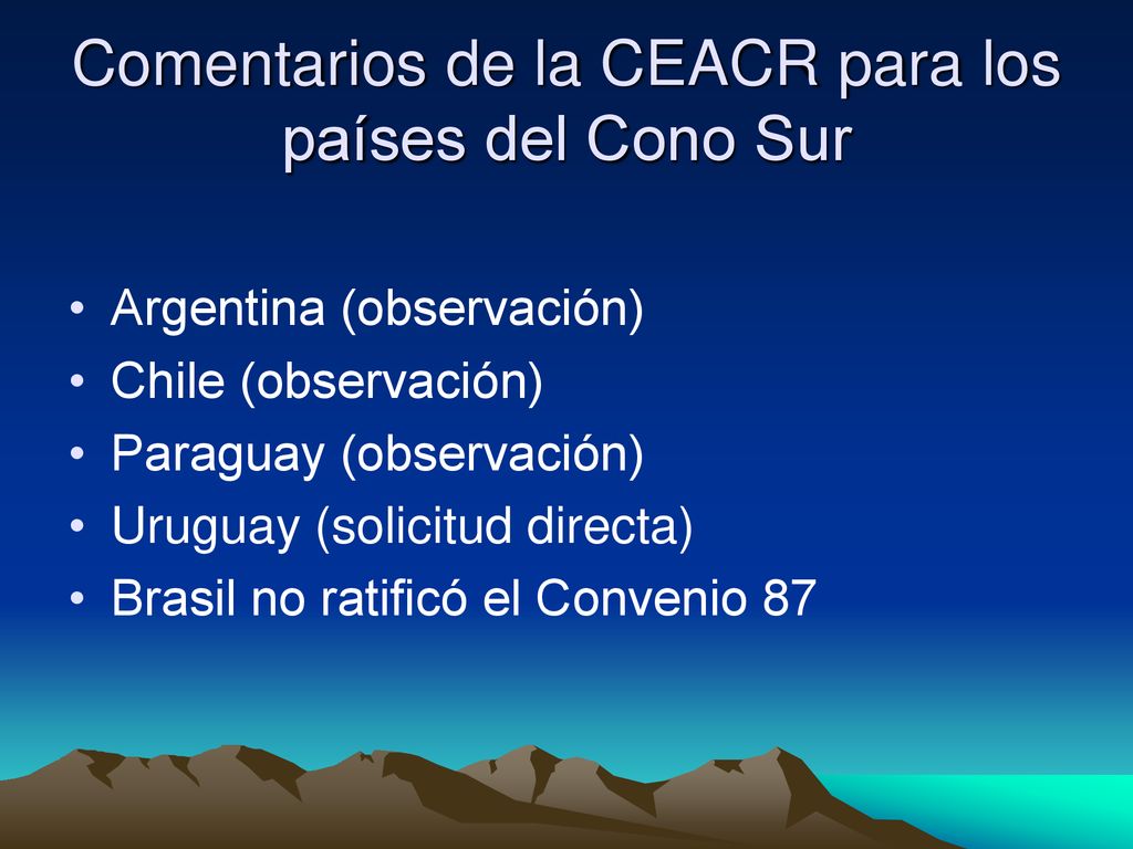 Comentarios de la CEACR para los países del Cono Sur