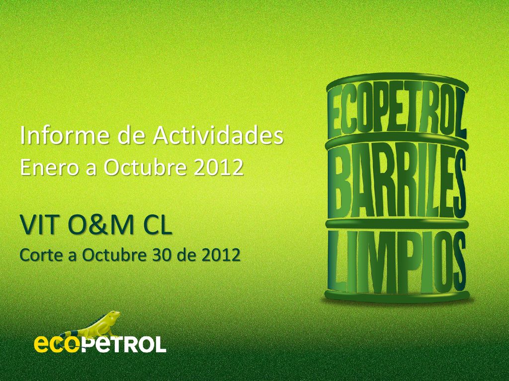 VIT O&M CL Informe de Actividades Enero a Octubre 2012