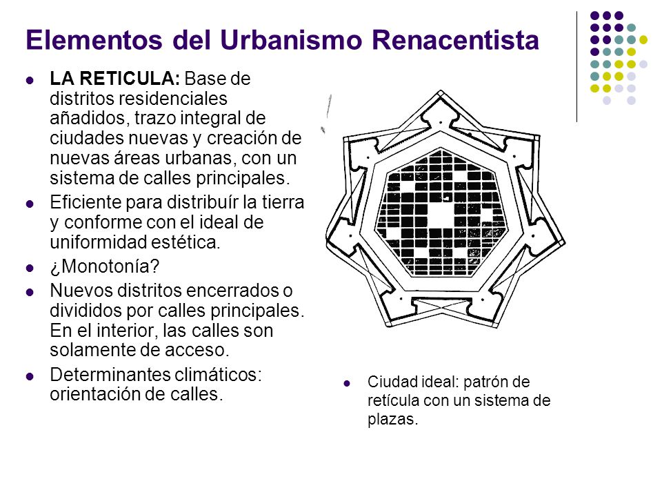 Elementos del Urbanismo Renacentista