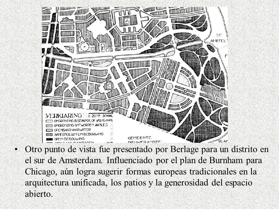 Otro punto de vista fue presentado por Berlage para un distrito en el sur de Amsterdam.