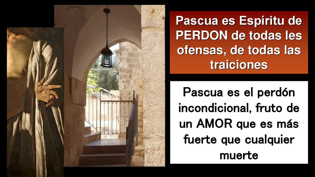 Pascua es Espíritu de PERDON de todas les ofensas, de todas las traiciones