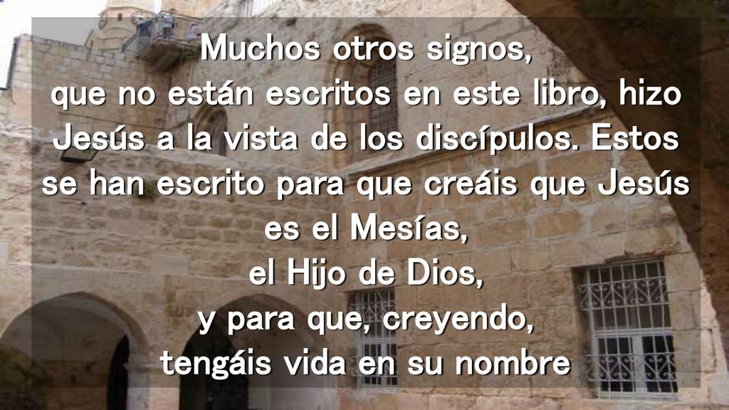 Muchos otros signos, que no están escritos en este libro, hizo Jesús a la vista de los discípulos.