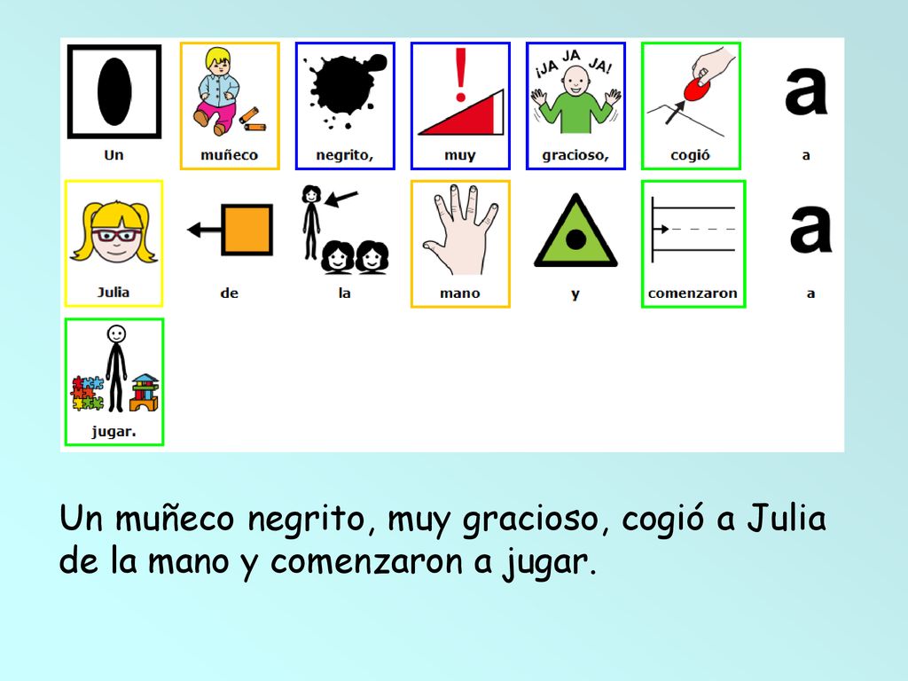 Un muñeco negrito, muy gracioso, cogió a Julia de la mano y comenzaron a jugar.