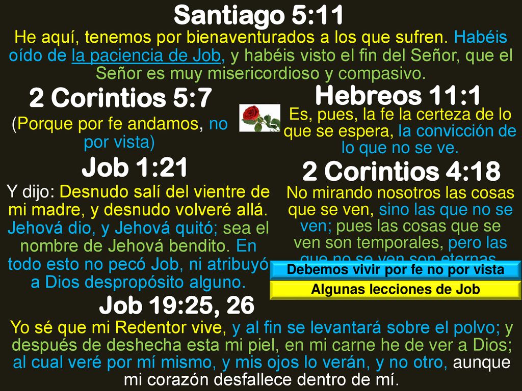 Debemos vivir por fe no por vista Algunas lecciones de Job