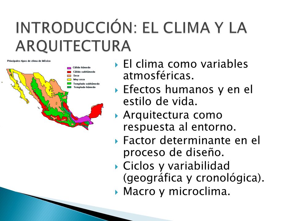 INTRODUCCIÓN: EL CLIMA Y LA ARQUITECTURA