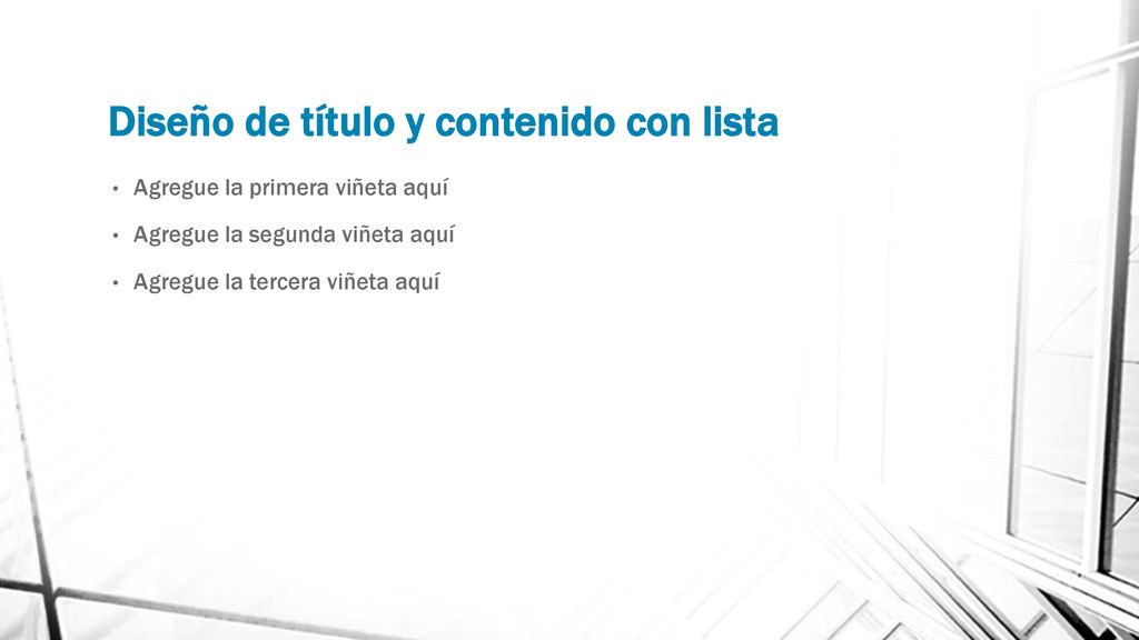 Diseño de título y contenido con lista