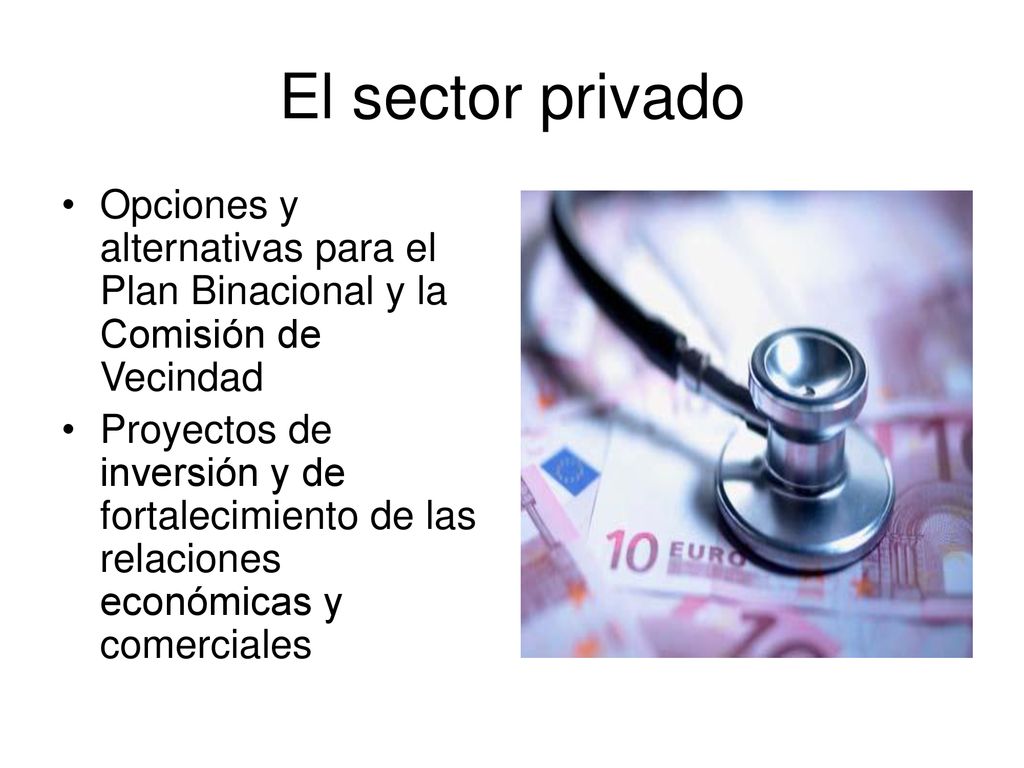 El sector privado Opciones y alternativas para el Plan Binacional y la Comisión de Vecindad.