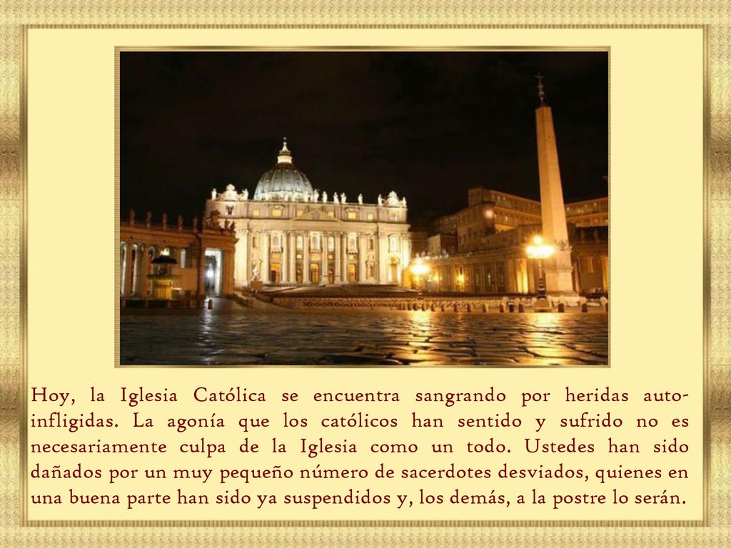 Hoy, la Iglesia Católica se encuentra sangrando por heridas auto-infligidas.