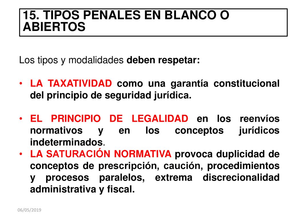 15. TIPOS PENALES EN BLANCO O ABIERTOS