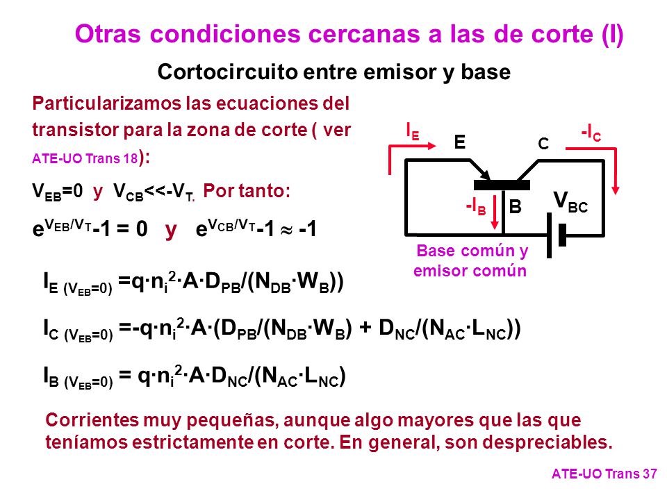 Otras condiciones cercanas a las de corte (I)