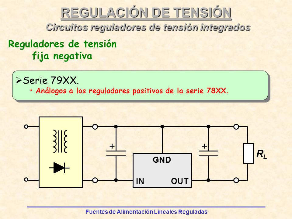 Circuitos reguladores de tensión integrados Reguladores de tensión