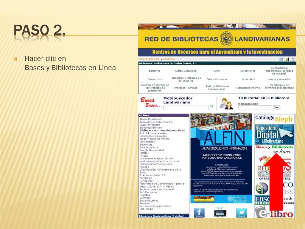 Paso 2. Hacer clic en Bases y Bibliotecas en Línea