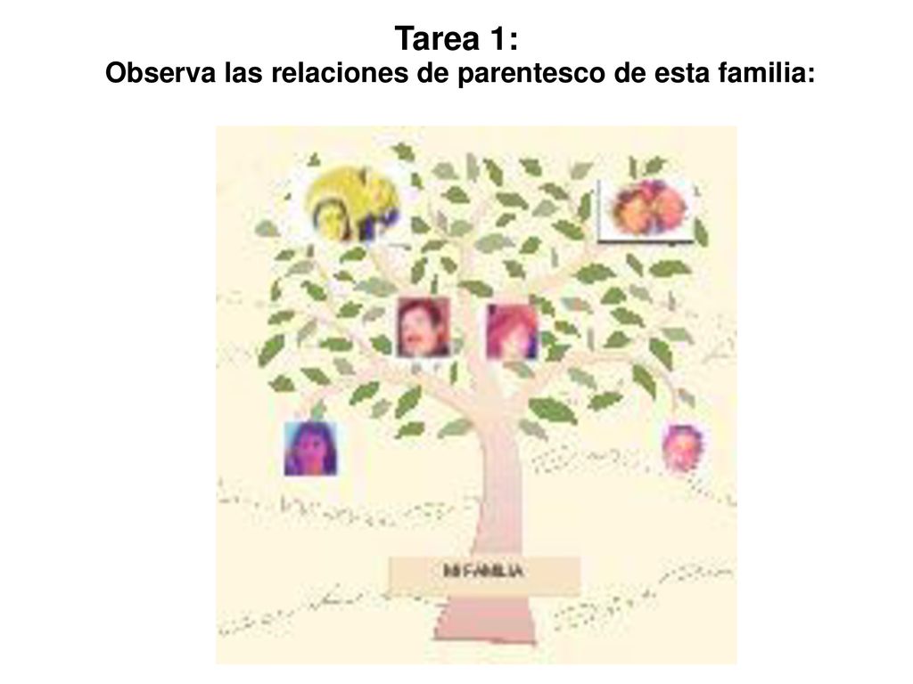 Tarea 1: Observa las relaciones de parentesco de esta familia: