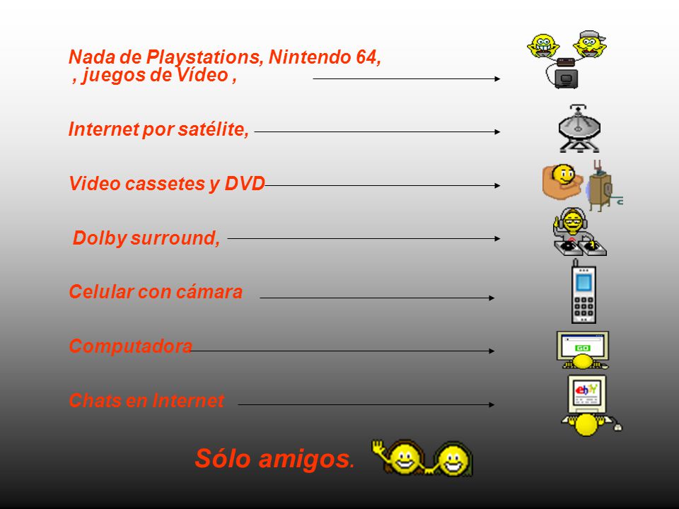 Sólo amigos. Nada de Playstations, Nintendo 64, , juegos de Vídeo ,
