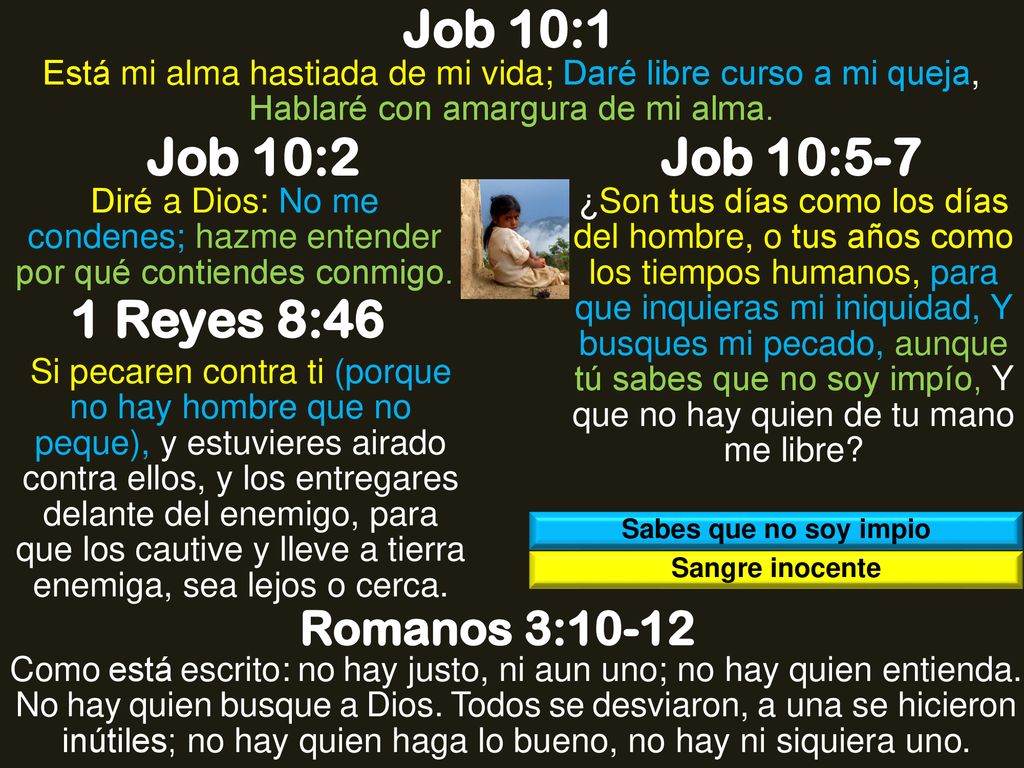 Job 10:1 Job 10:2 Job 10:5-7 1 Reyes 8:46 Romanos 3:10-12
