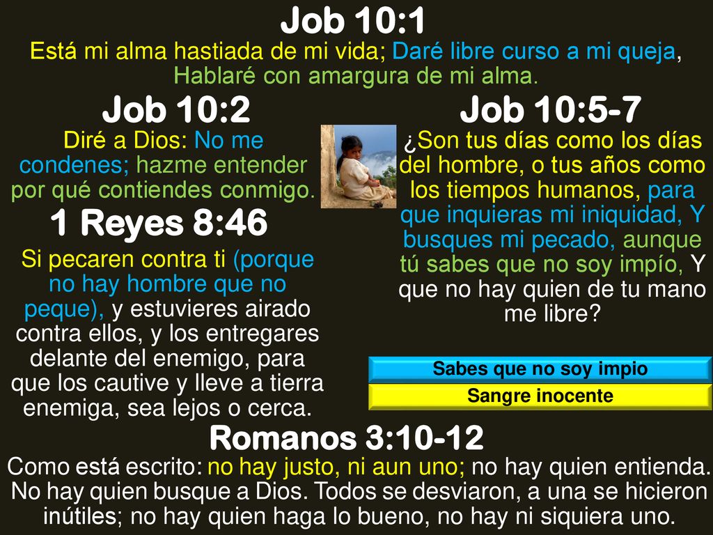Job 10:1 Job 10:2 Job 10:5-7 1 Reyes 8:46 Romanos 3:10-12