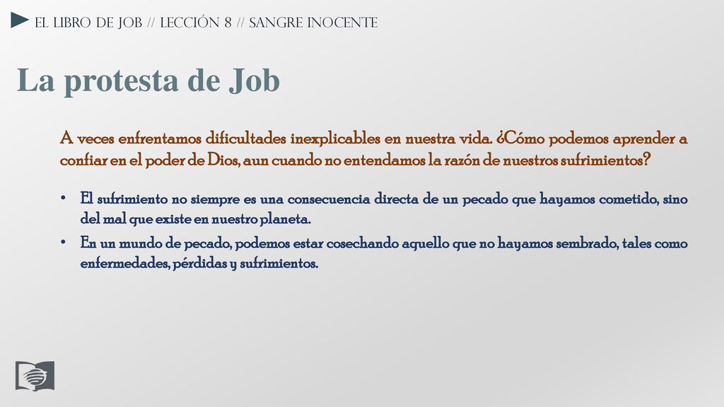 El libro de Job // Lección 8 // Sangre inocente