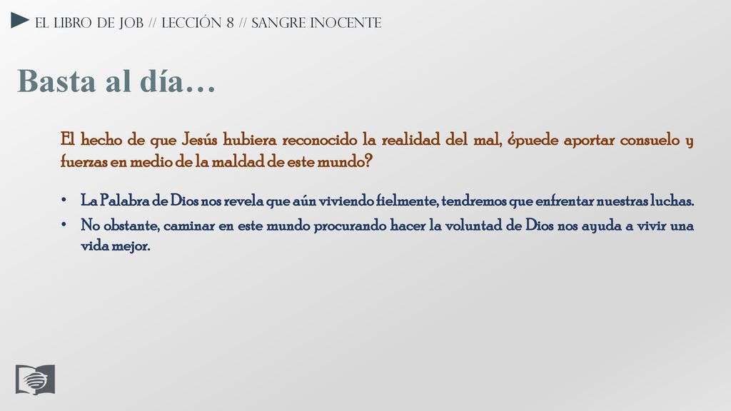 El libro de Job // Lección 8 // Sangre inocente