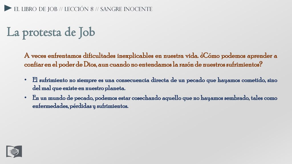 El libro de Job // Lección 8 // Sangre inocente