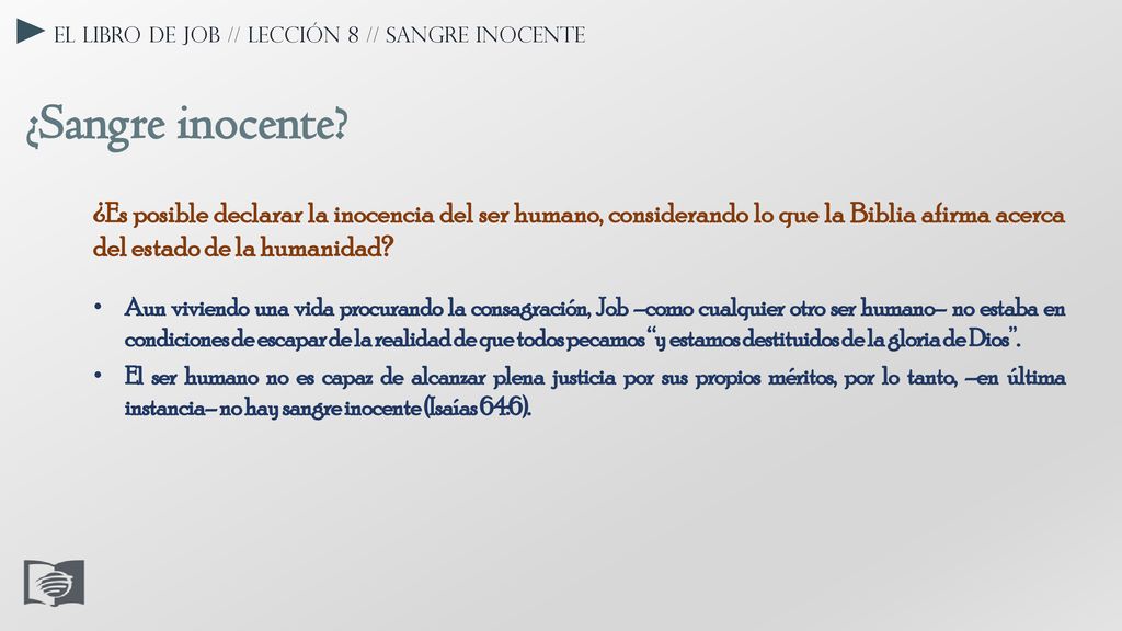 El libro de Job // Lección 8 // Sangre inocente